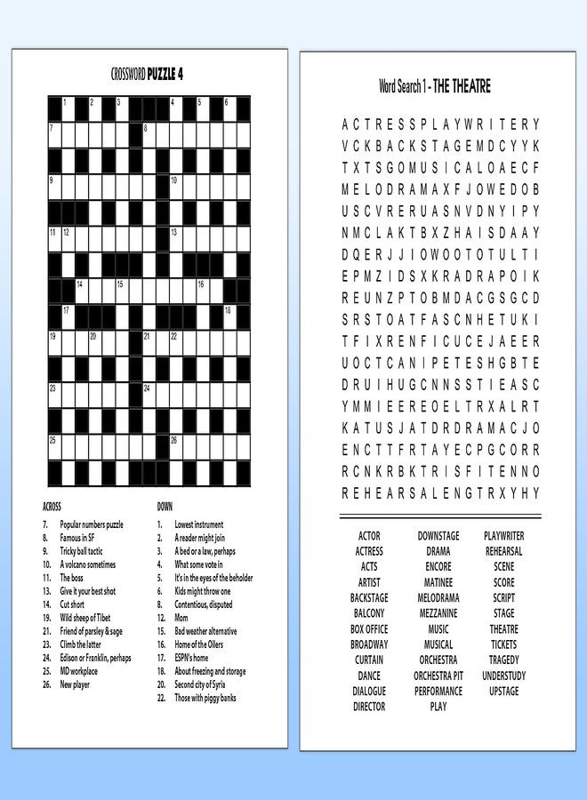 ZOCO - Adult Coloring & Large Print Puzzle Books (10 Bulk Pack with Colored Pencils) - Word Search, Crossword, Sudoku Puzzles - Gifts for Senior Citizens, Vision Impaired, Elderly, Kids - Image 3